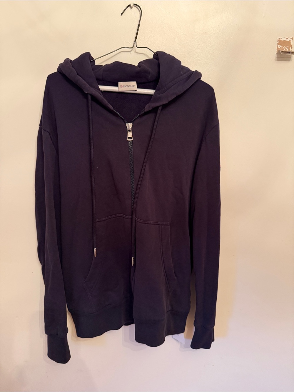 Moncler Men's Navy Zip-Up Hooded Sweater